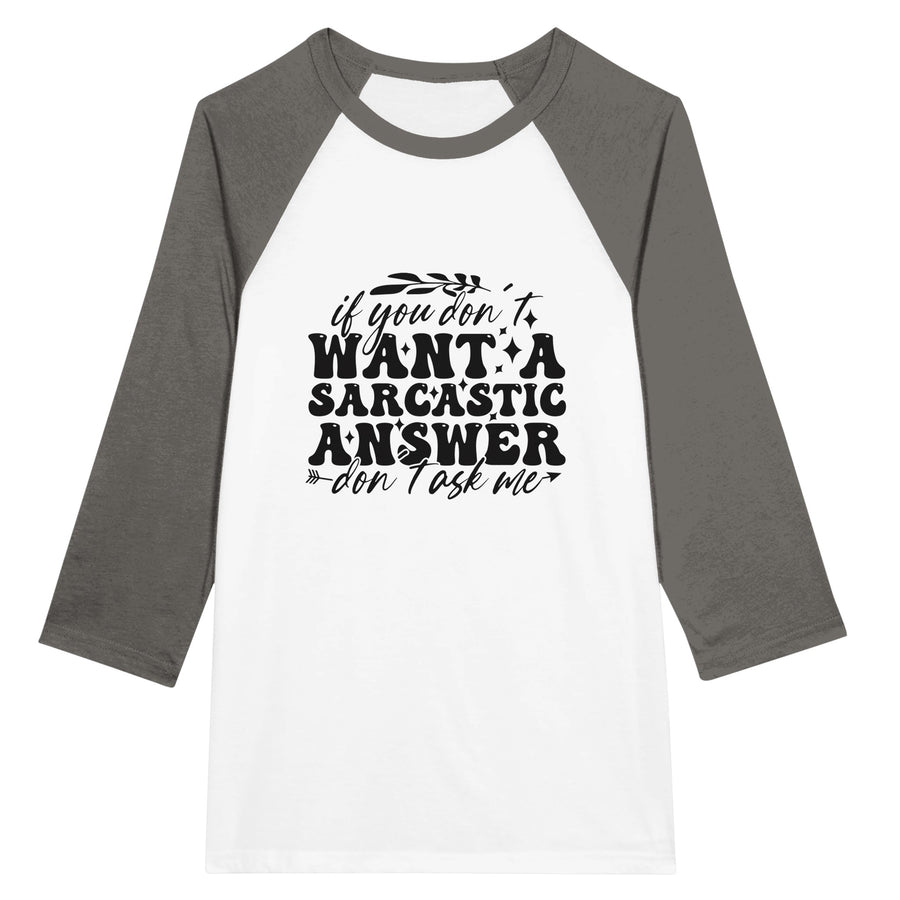 Sarcasm Style – Giftable Raglan Classic - White and Asphalt -