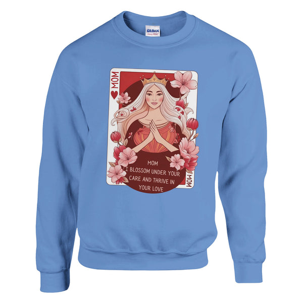 Queen of Hearts - Cherishing the Bond with Mom - Carolina Blue - Sweatshirts