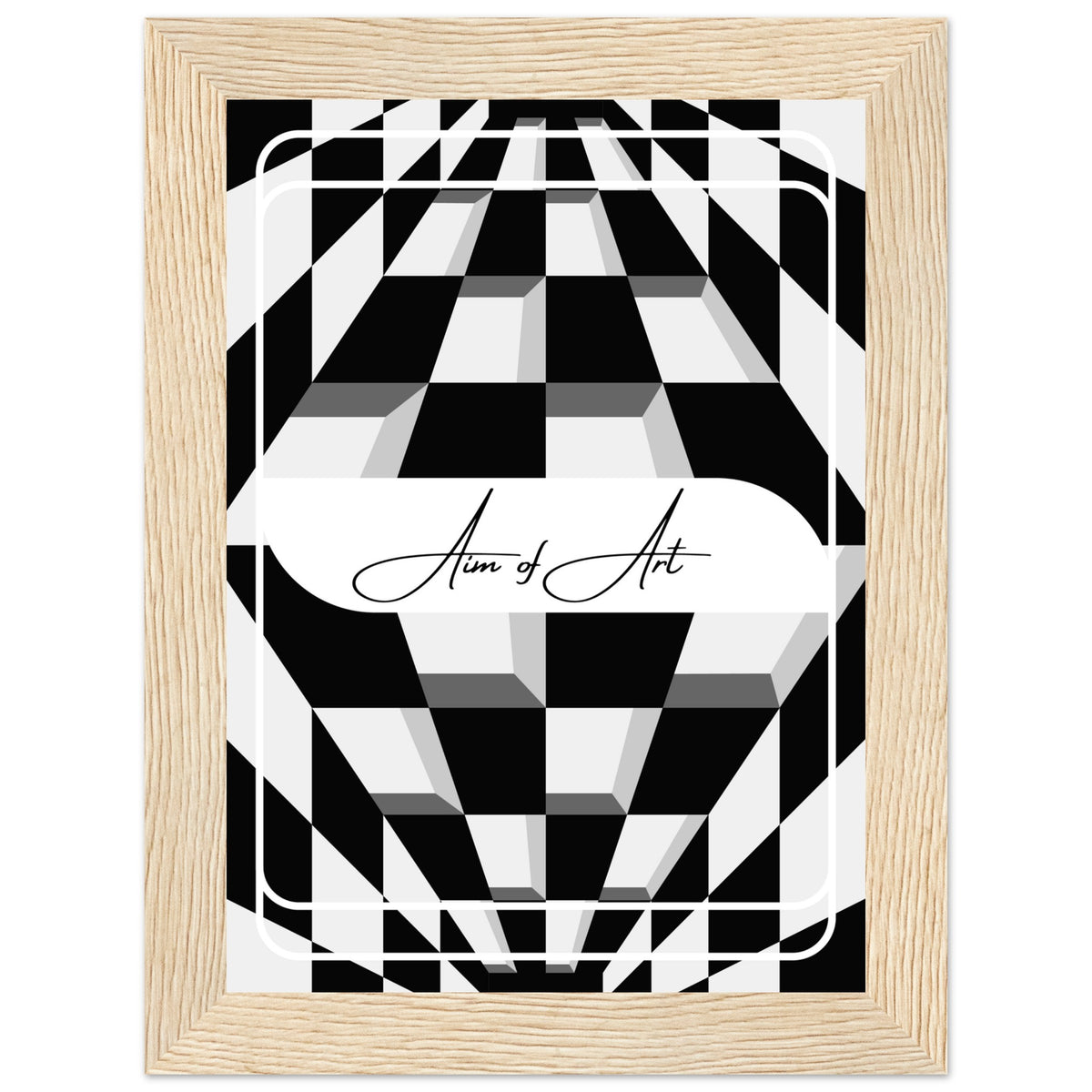 Modern Maze - Aim of Art Illusion - 13x18 cm 5x7″ Wood frame - Wooden Framed Posters