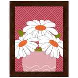 Daisy Dreamscape - Luxurious Wall Art - 15x20 cm 6x8″ Dark wood frame - Wooden Framed Posters