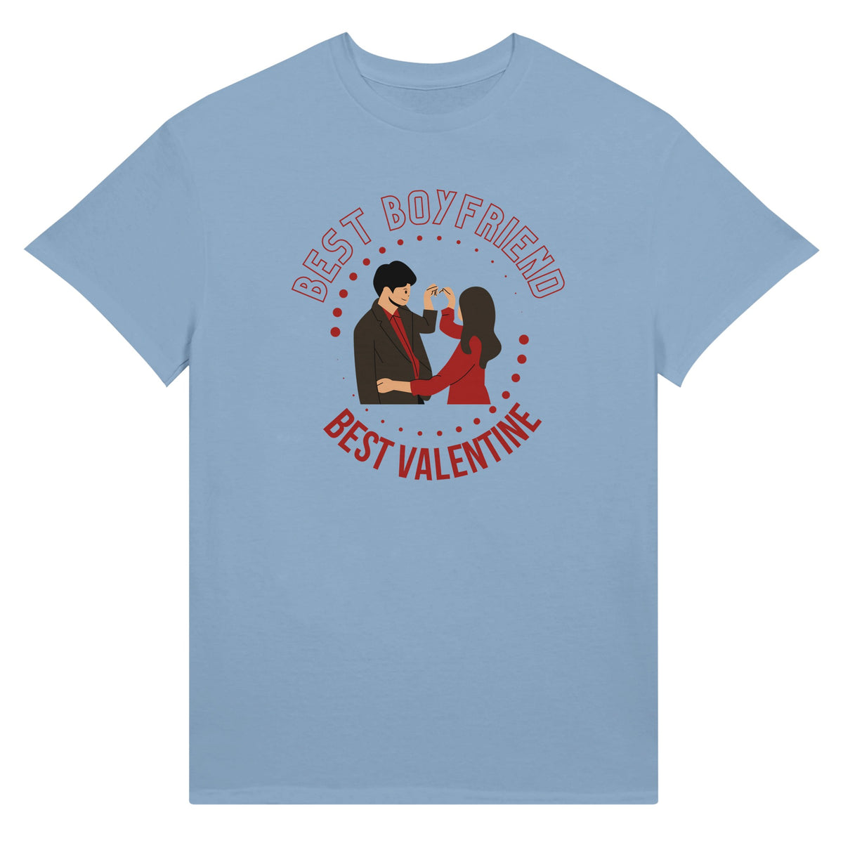 Best Boyfriend, Best Valentine - Romantic Tee for Him - Light Blue - T-Shirt