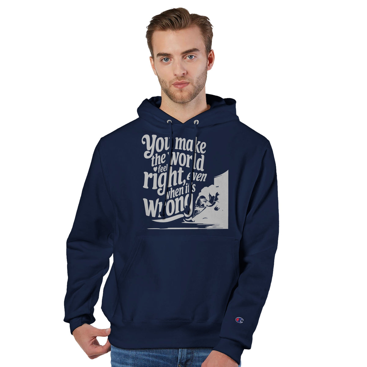 Finding Right in the Wrong Moments – A Cozy Gift for Him - Navy - Hoodies