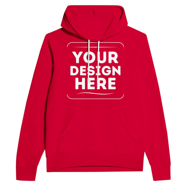 Perfect Fit - Ribbed-Knit Customizable Unisex Pullover Hoodie - Red - Pullover Hoodies