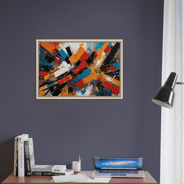 Rhythm in Color - Bold Abstract Motion - - Framed Canvas