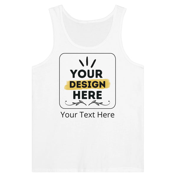 Ultimate Comfort - Premium Customizable Unisex Jersey Tank Top - White - Print Material