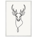 Nature's Outline - Elegant Deer in Wooden Frame - 50x70 cm 20x28″ White frame - Wooden Framed Posters