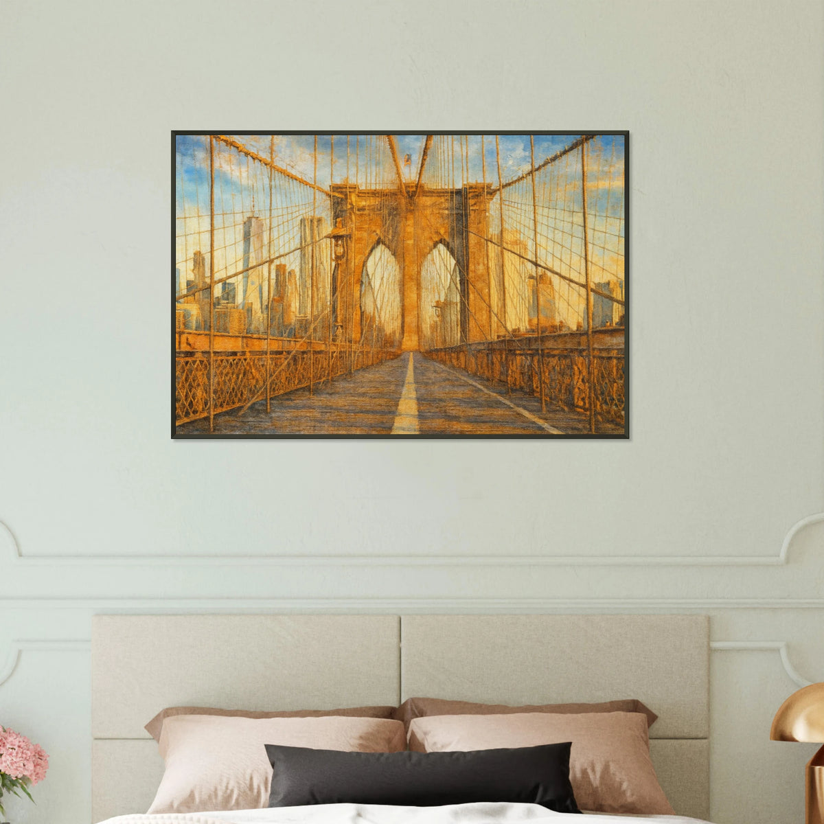 Metal Framed Poster Gift – NYC Bridge AI Masterpiece - Default Title - Metal Framed Posters