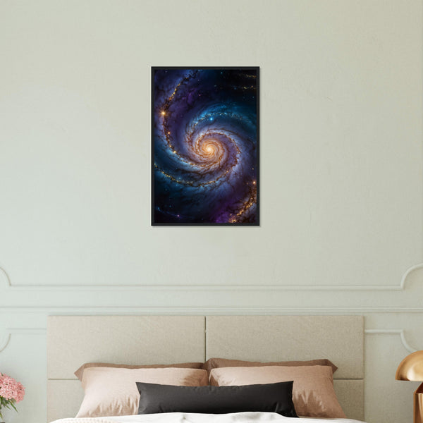 Celestial Dance - Framed Galaxy Art Print - Black frame 40x60 cm 16x24″ - Wooden Framed Posters