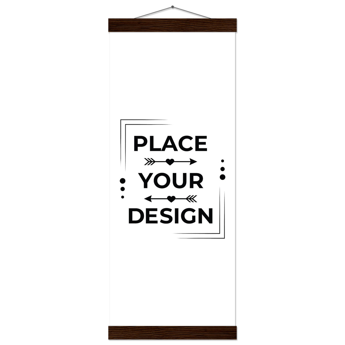 Stunning Art Display - Premium Customizable Poster - 20x50 cm 8x20″ Dark wood wall hanger - Posters With Hanger