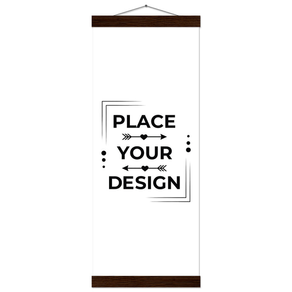 Stunning Art Display - Premium Customizable Poster - 20x50 cm 8x20″ Dark wood wall hanger - Posters With Hanger