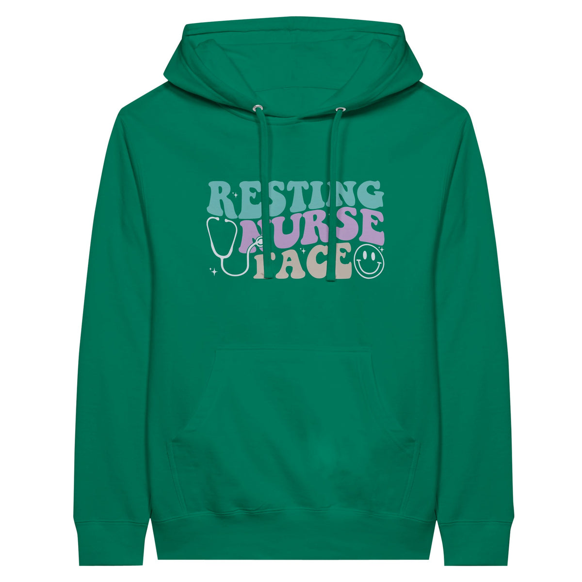 Heartfelt Tribute - Peace, Love, Nursing Unisex Hoodie - Kelly - Print Material