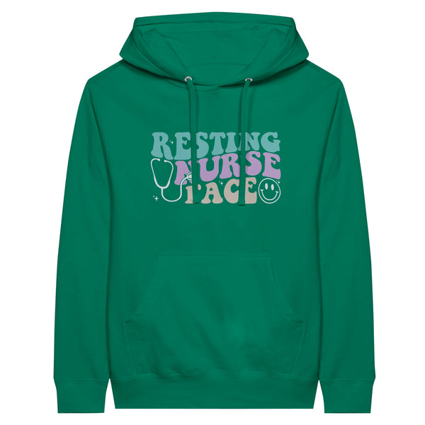 Heartfelt Tribute - Peace, Love, Nursing Unisex Hoodie - Kelly - Print Material