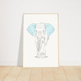 Sublime Serenity - Elephant in Pastel - 60x90 cm 24x36″ Wood frame - Wooden Framed Posters