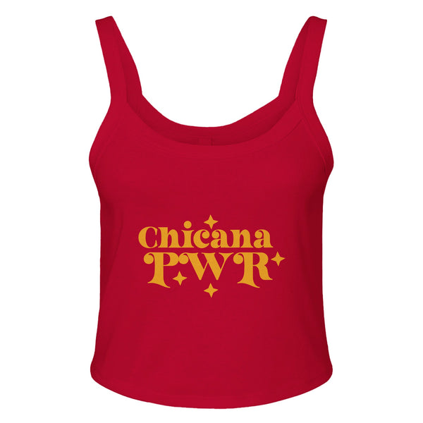 Empowerment in Chicana Style - Unveil Your PWR - solid red blend - Tank Tops