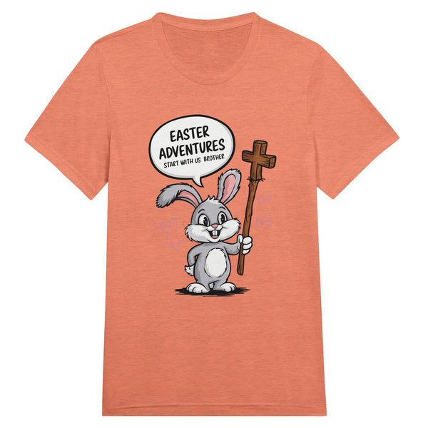 Easter Adventures Begin with Brother – Fun T-Shirt - Orange Triblend - T-Shirt