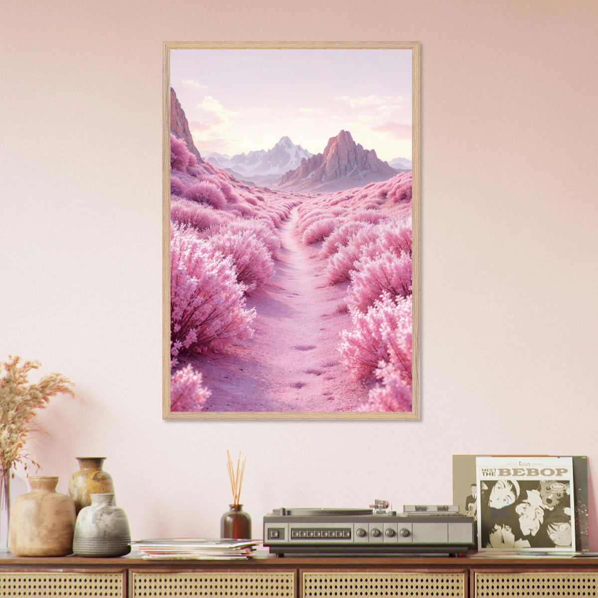 Blush Valley – Wooden Framed Poster - Wood frame - Wooden Framed Posters
