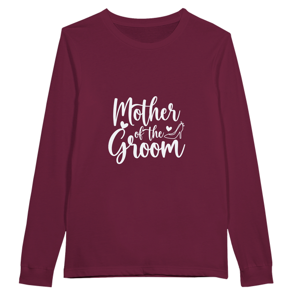 Mother of Groom - A Timeless Tribute Tee - Maroon - Long Sleeve T-shirts