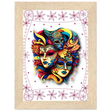 Colorful Mask Trio - Luxury Framed Print - 13x18 cm 5x7″ Wood frame - Wooden Framed Posters