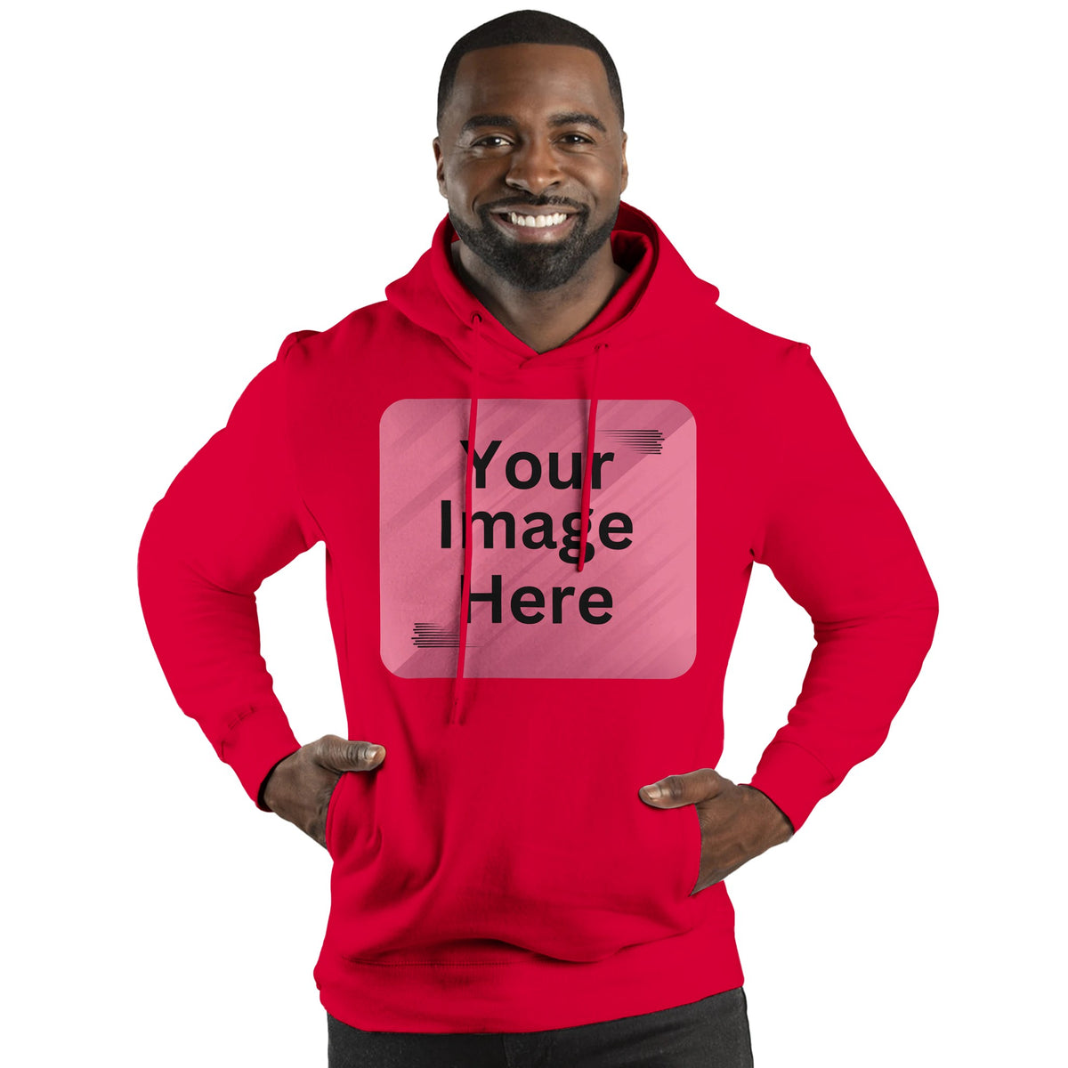 Versatile Style - Unisex Customizable Fleece Hoodie - Red - Pullover Hoodies