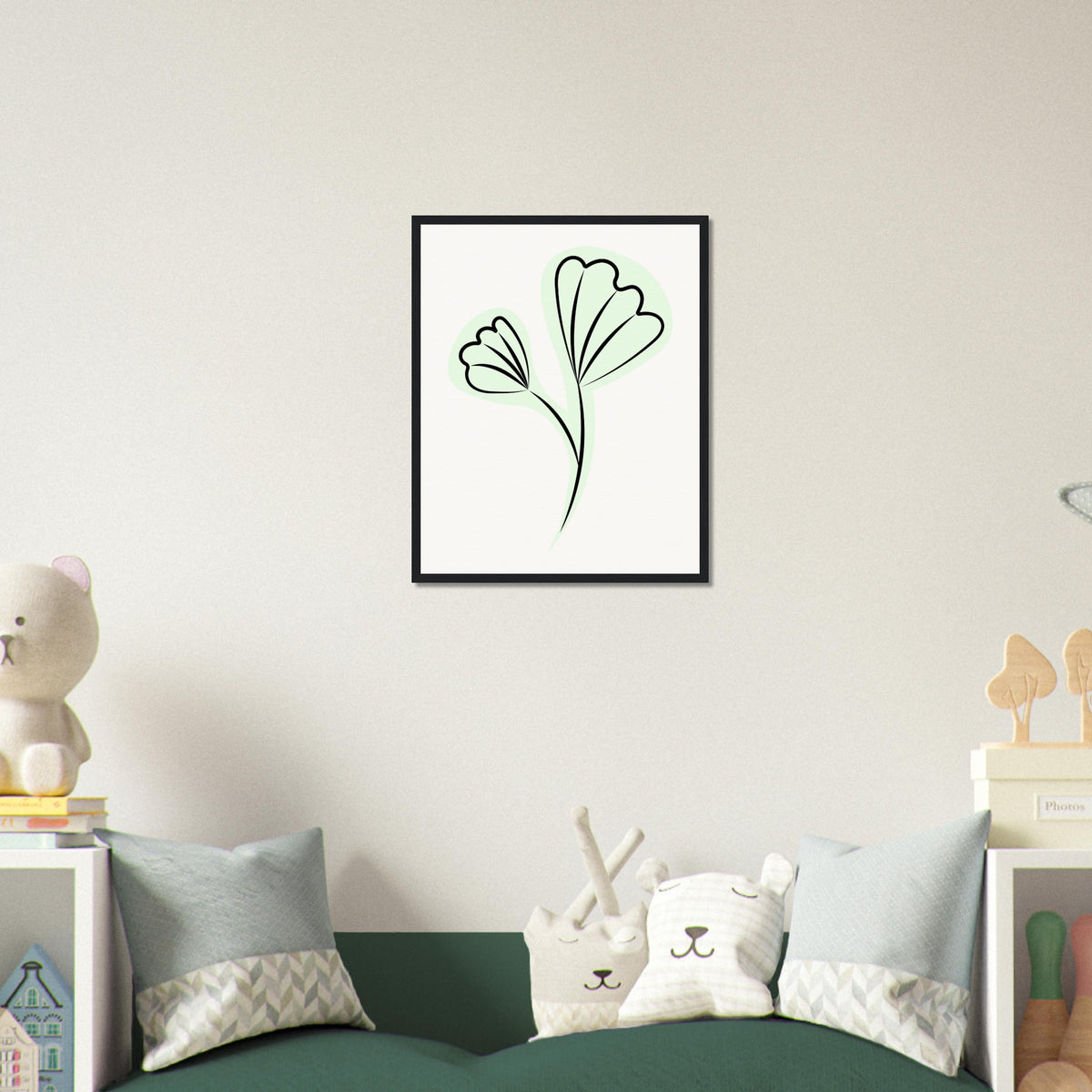 Elegant Floral Essence - Wooden Framed Art - - Wooden Framed Posters