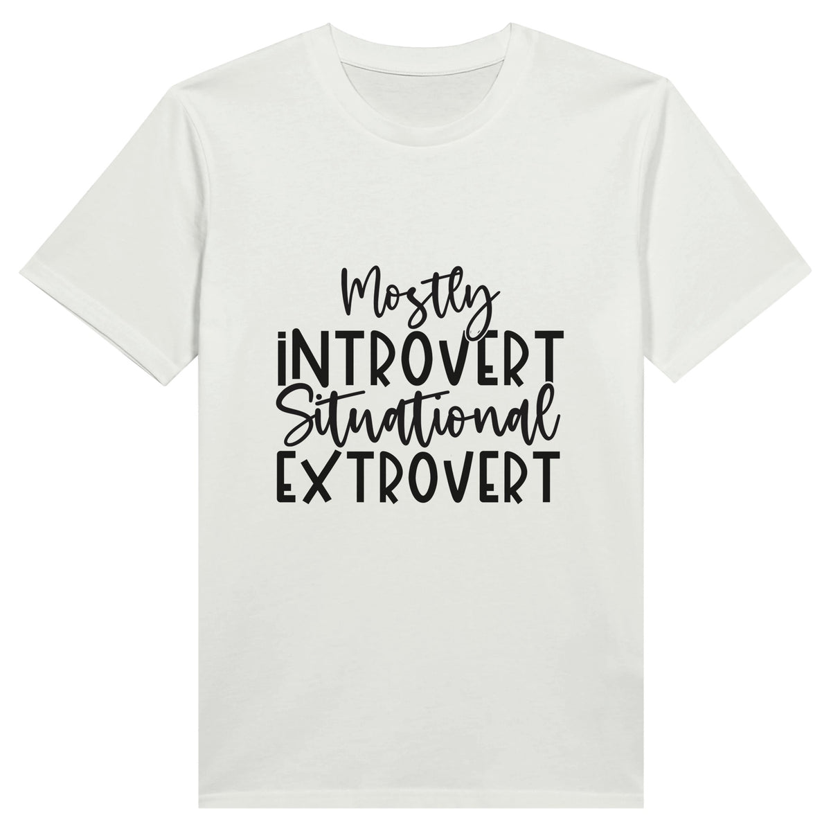 Introvert to Extrovert - Personality Tee - White - Print Material