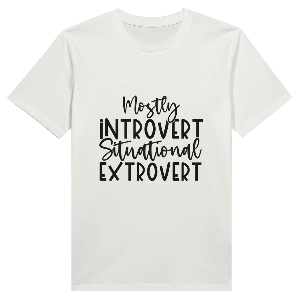 Introvert to Extrovert - Personality Tee - White - Print Material