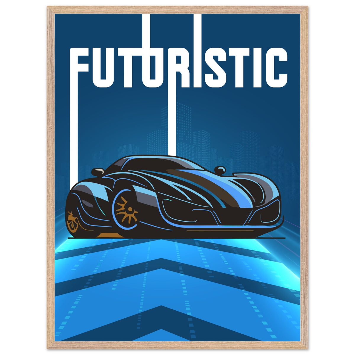 Futuristic Elegance - Premium Framed Poster - 45x60 cm 18x24″ Wood frame - Wooden Framed Posters