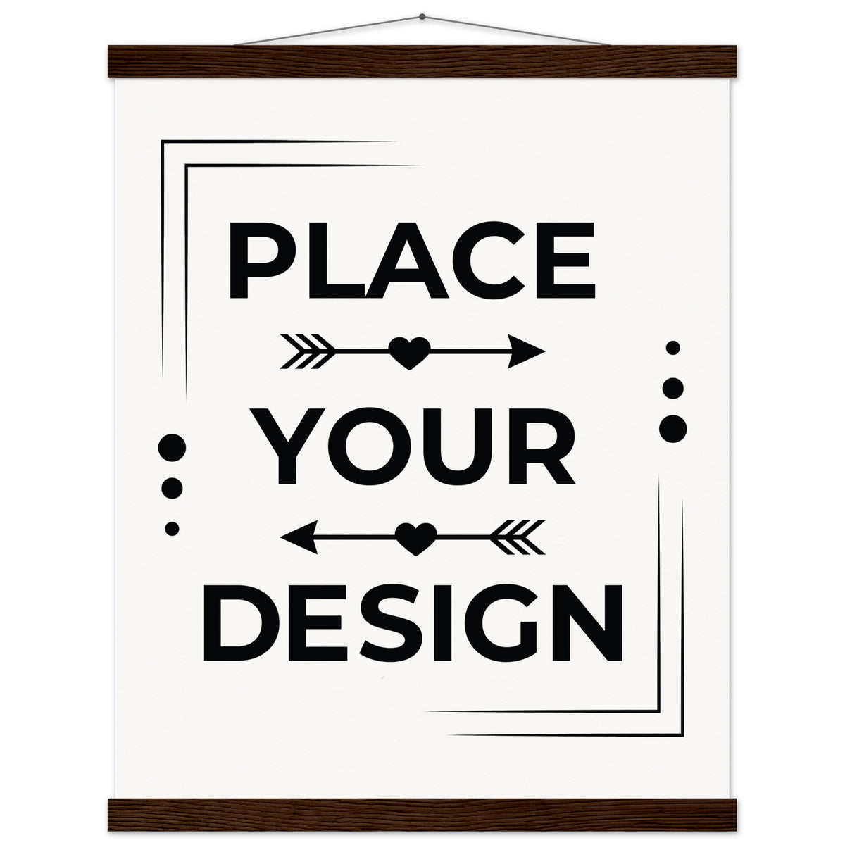 Elevate Your Space - Customizable Premium Matte Paper Poster with Hanger - 40x50 cm 16x20″ Dark wood wall hanger - Wooden Framed Posters