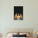 Candlelight Dreams - Serene Candle Framed Print - Wood frame 40x60 cm 16x24″ - Wooden Framed Posters