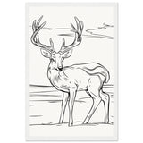 Elegance in Nature - Deer in Line - 28x43 cm XL (11x17″) White frame - Wooden Framed Posters