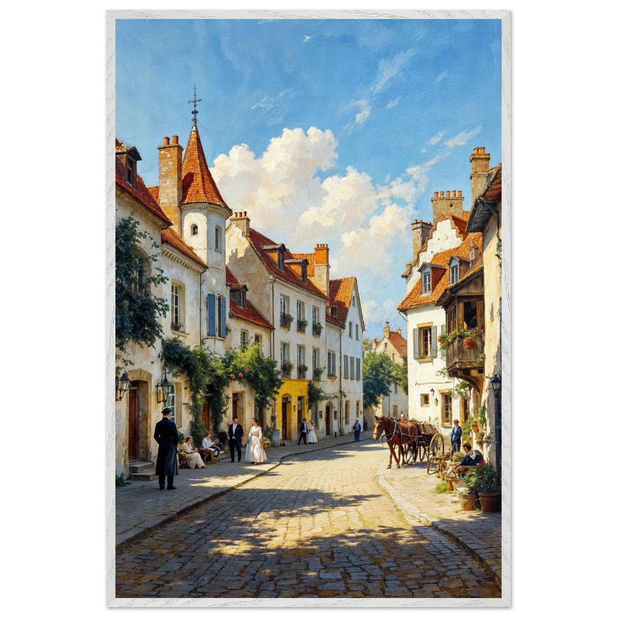 Streets of Nostalgia – Wall Art Gift for Home Lovers - - Wooden Framed Posters