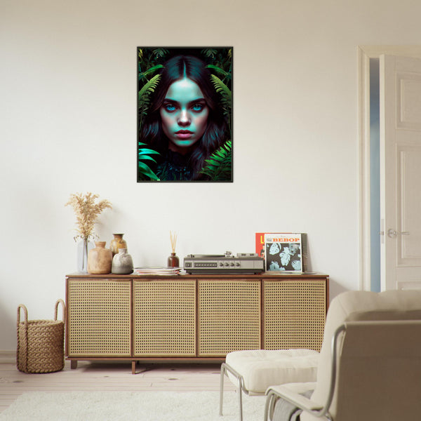 Emerald Mystique - Captivating Eyes in Nature - - Metal Framed Posters