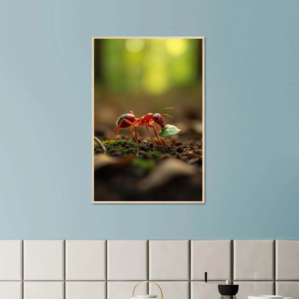 Gift Strength – Framed Ant Poster - Wood frame - Wooden Framed Posters