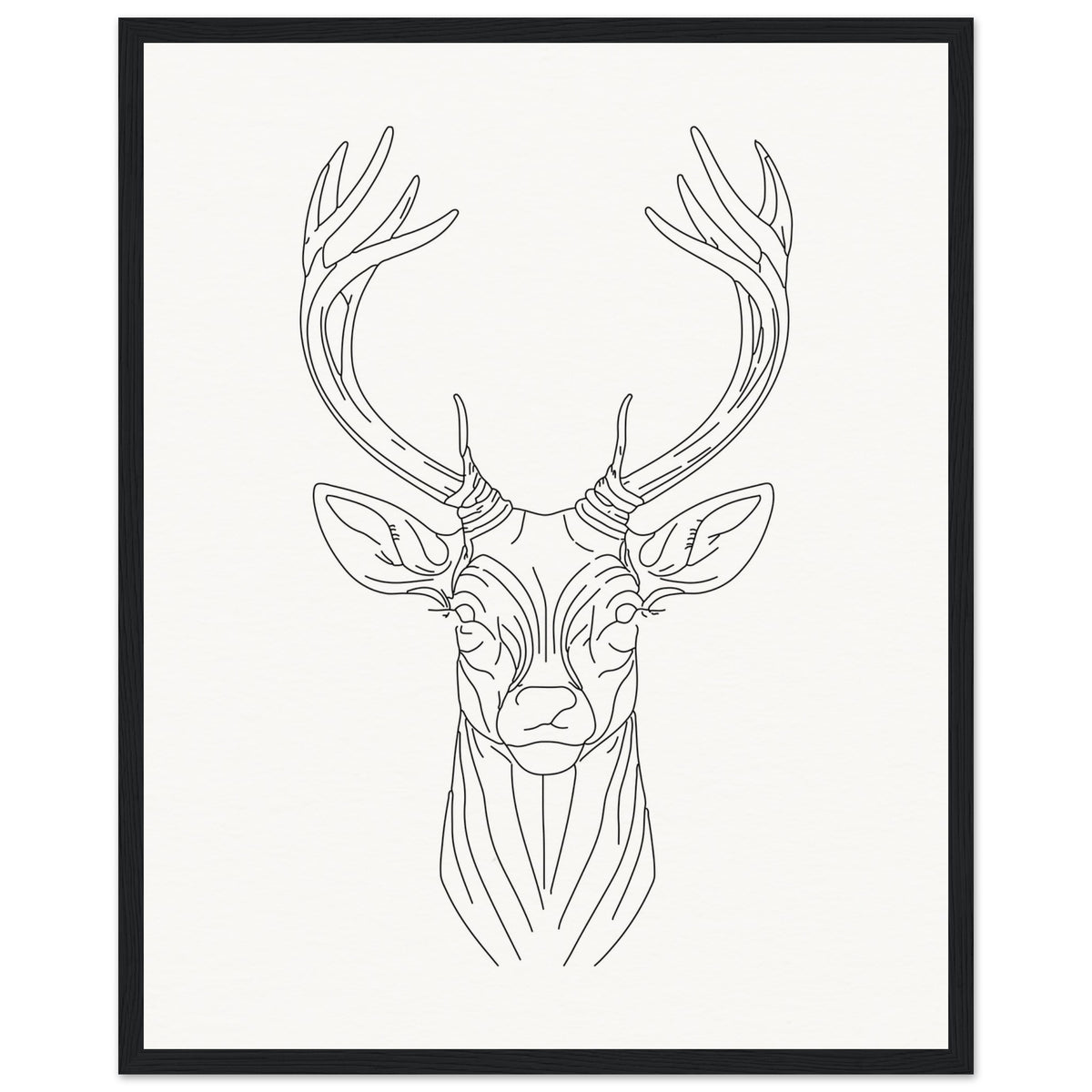 Nature's Grace - Deer Illustration - - Wooden Framed Posters