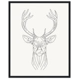 Nature's Grace - Deer Illustration - - Wooden Framed Posters