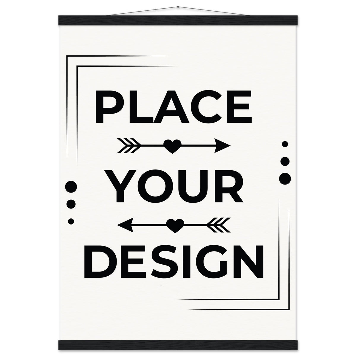 Elevate Your Space - Customizable Premium Matte Paper Poster with Hanger - 50x70 cm 20x28″ Black wall hanger - Wooden Framed Posters