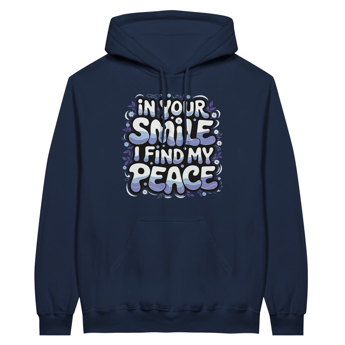 Hoodie Happiness - Smile and Be Peaceful - Navy - Hoodies