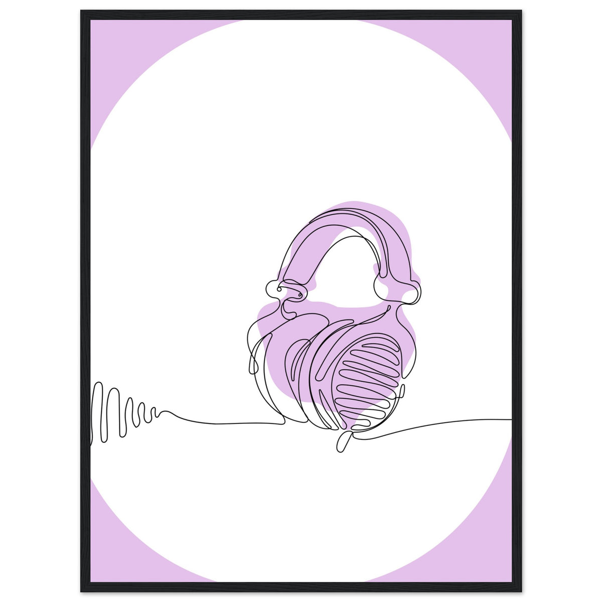 Melodic Moments - Stylish Headphones Print - 60x80 cm 24x32″ Black frame - Framed Prints