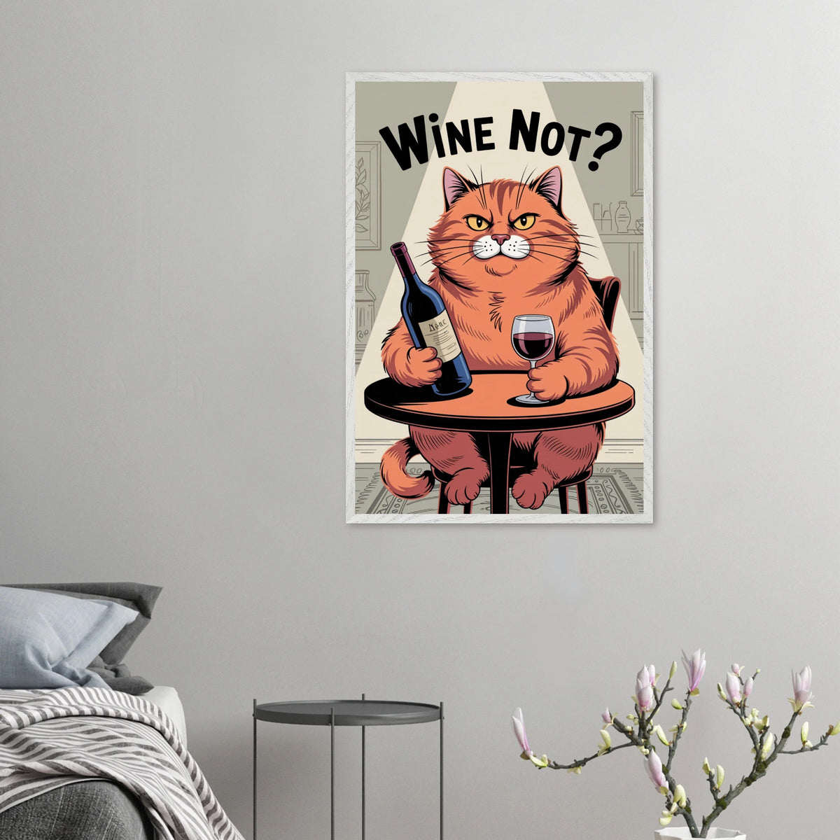 Gift of Humor – "Wine Not?" Wooden Framed Poster - - Wooden Framed Posters