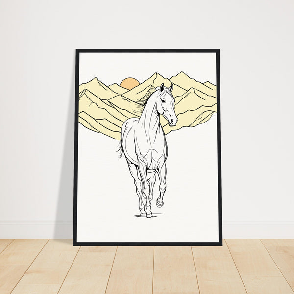 Mountain Majesty - The Spirit of the Wild - 45x60 cm 18x24″ Black frame - Wooden Framed Posters