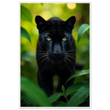 Emerald Gaze - Black Panther Framed Poster - - Wooden Framed Posters