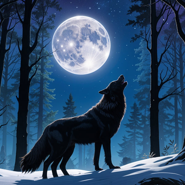 Lunar Serenade - Wolf Under the Moon - - Framed Posters