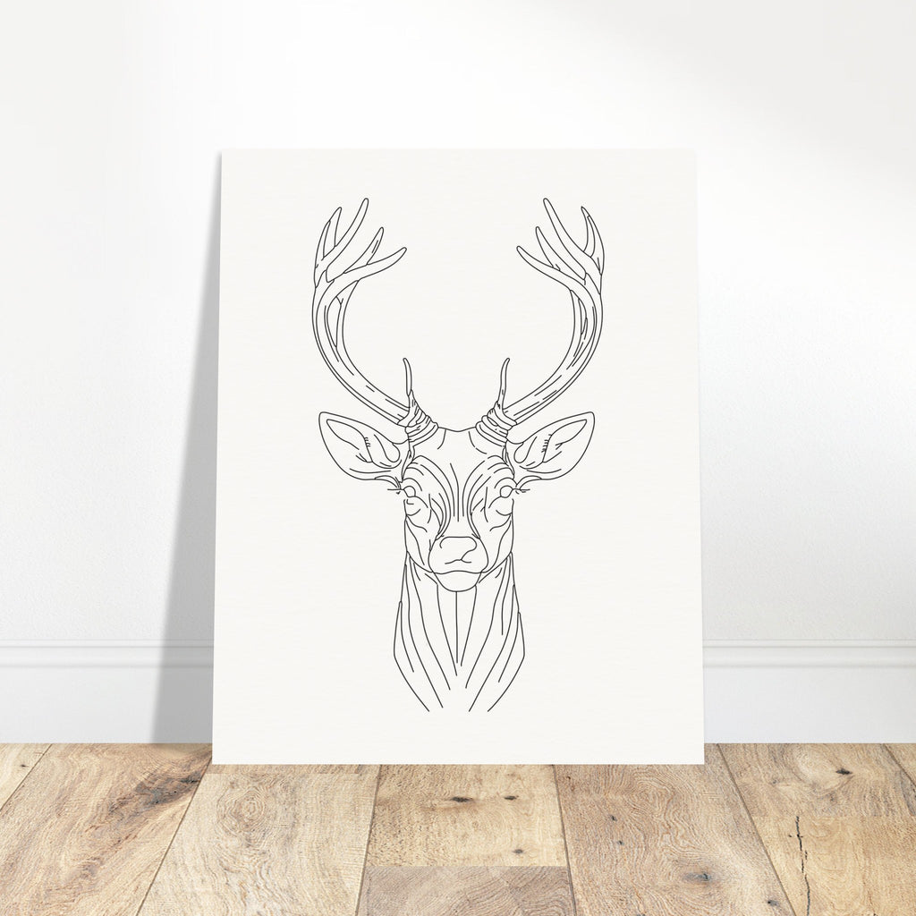 Majestic Stag - Fine Line Elegance - - Posters