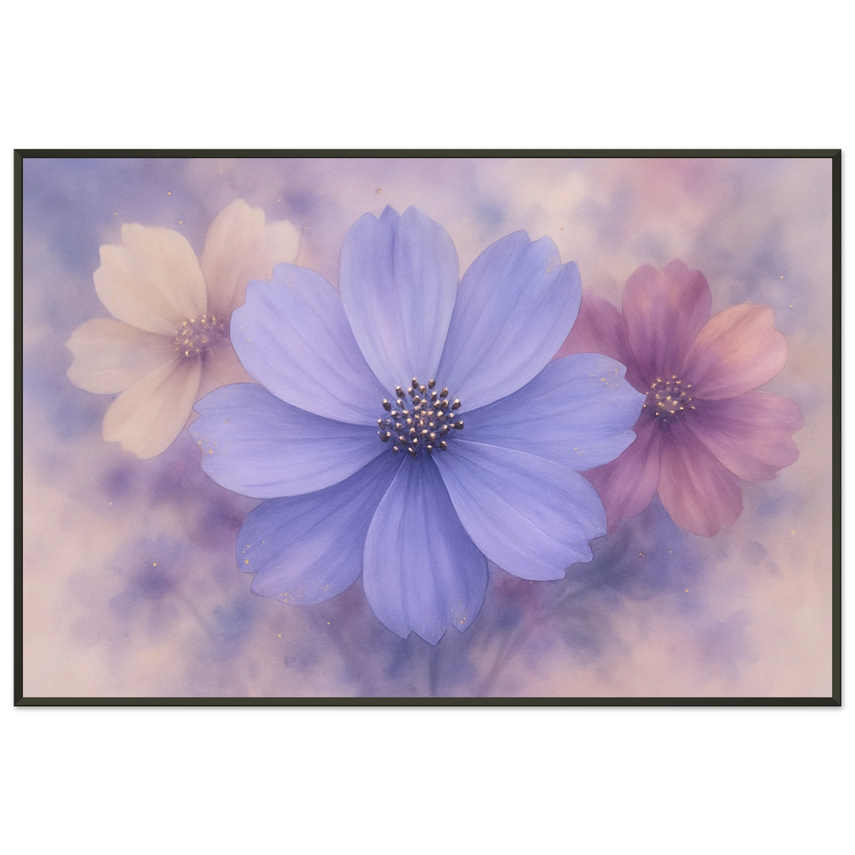 Tranquil Flowers – Metal Framed Poster for Her Room - - Metal Framed Posters