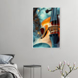 Musical Elegance - Violin Close-Up Art Print - 60x90 cm 24x36″ White frame - Wooden Framed Posters