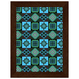 Symmetry in Blue - Luxurious Framed Print - 13x18 cm 5x7″ Dark wood frame - Wooden Framed Posters