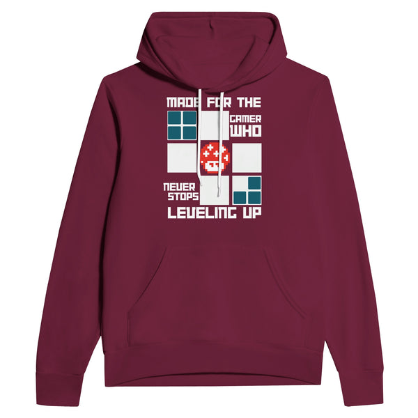 Power-Up Your Wardrobe with Pixel Art for Game Lovers - Maroon - Hoodies