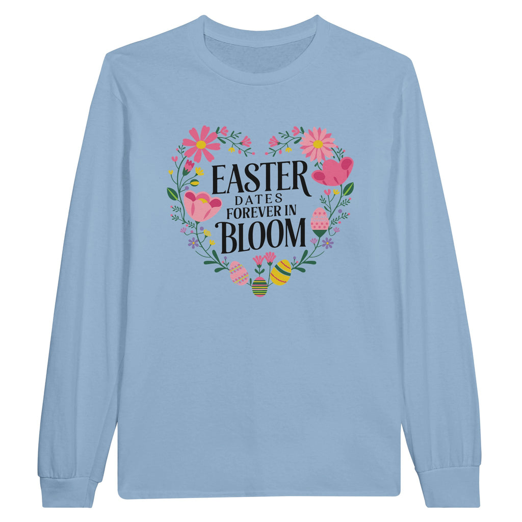 Floral Easter Heart – A Sister’s Love Tee - Light Blue - Long Sleeves T-shirts