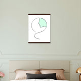 Serenity in Simplicity - Minimalist Face Art Poster - 45x60 cm 18x24″ Dark wood wall hanger - Posters With Hanger