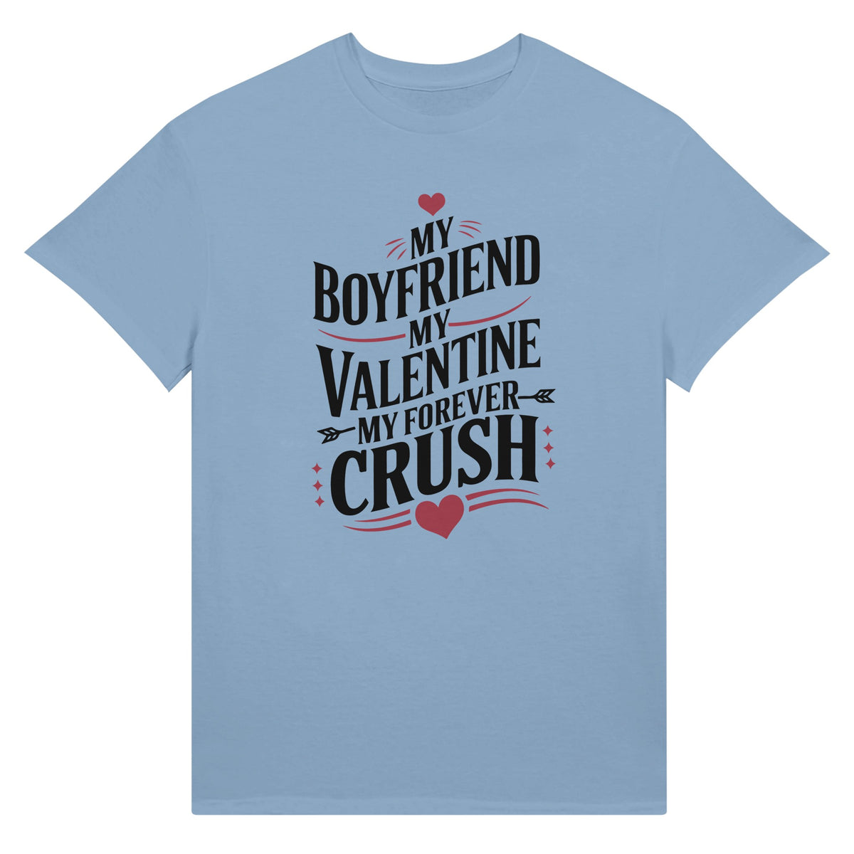 Sealed with Love - Heart & Whiskers Valentine Tee - Light Blue - T-Shirt
